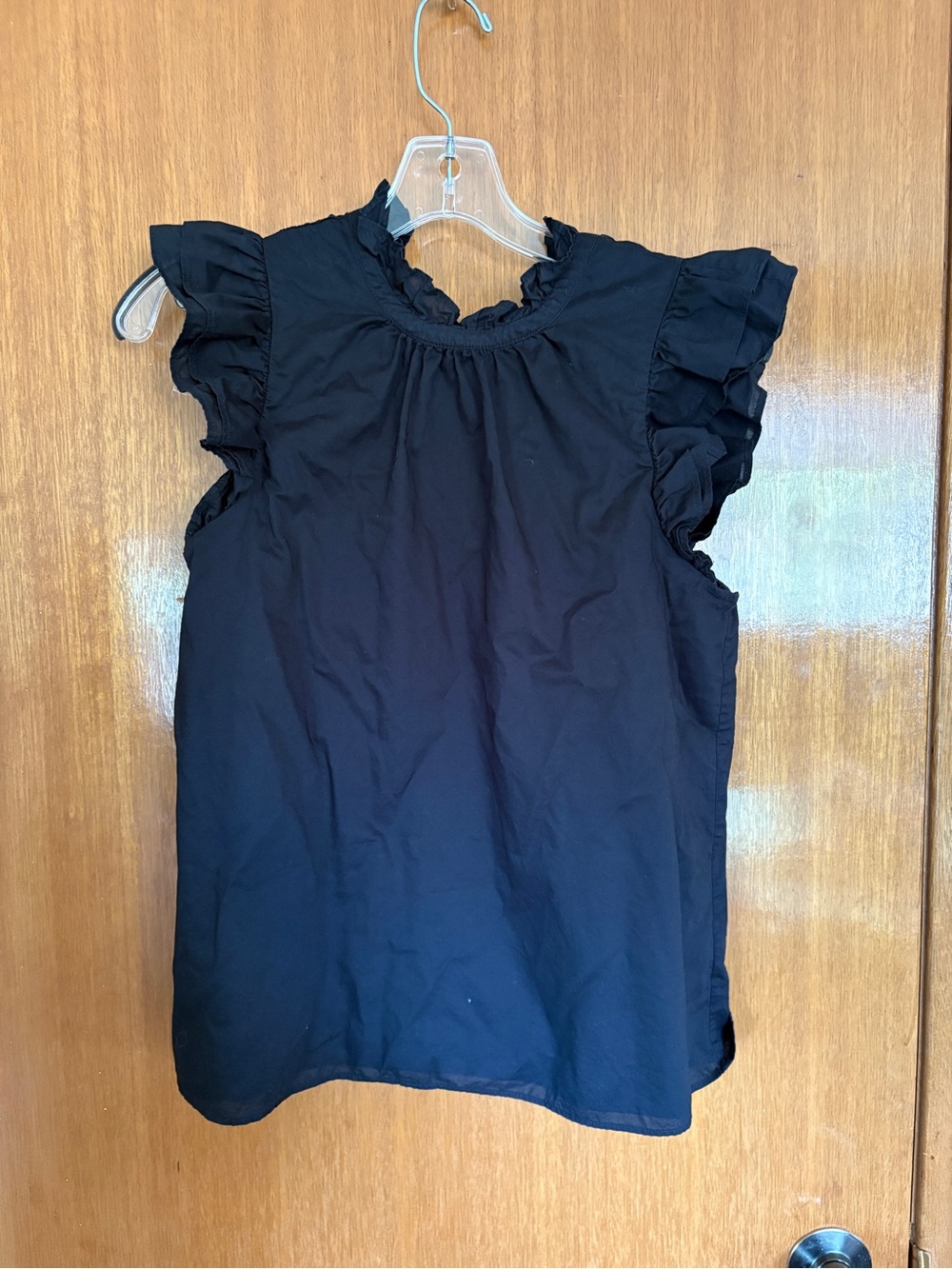 Black Ruffle Sleeve Women's blouse
